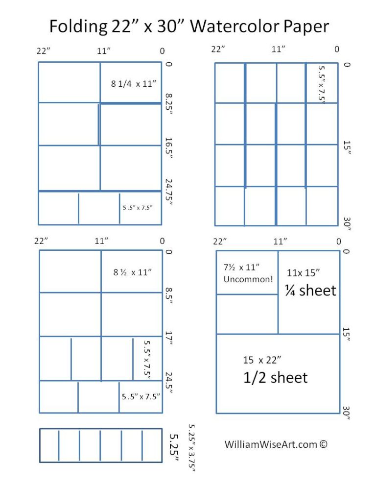 Folding Watercolor Paper to Common Sizes | WilliamWiseArt.com